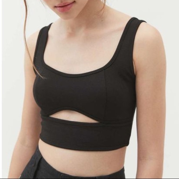Urban Outfitters Tops - UO Bobbie Cutout Crop Tank - Black